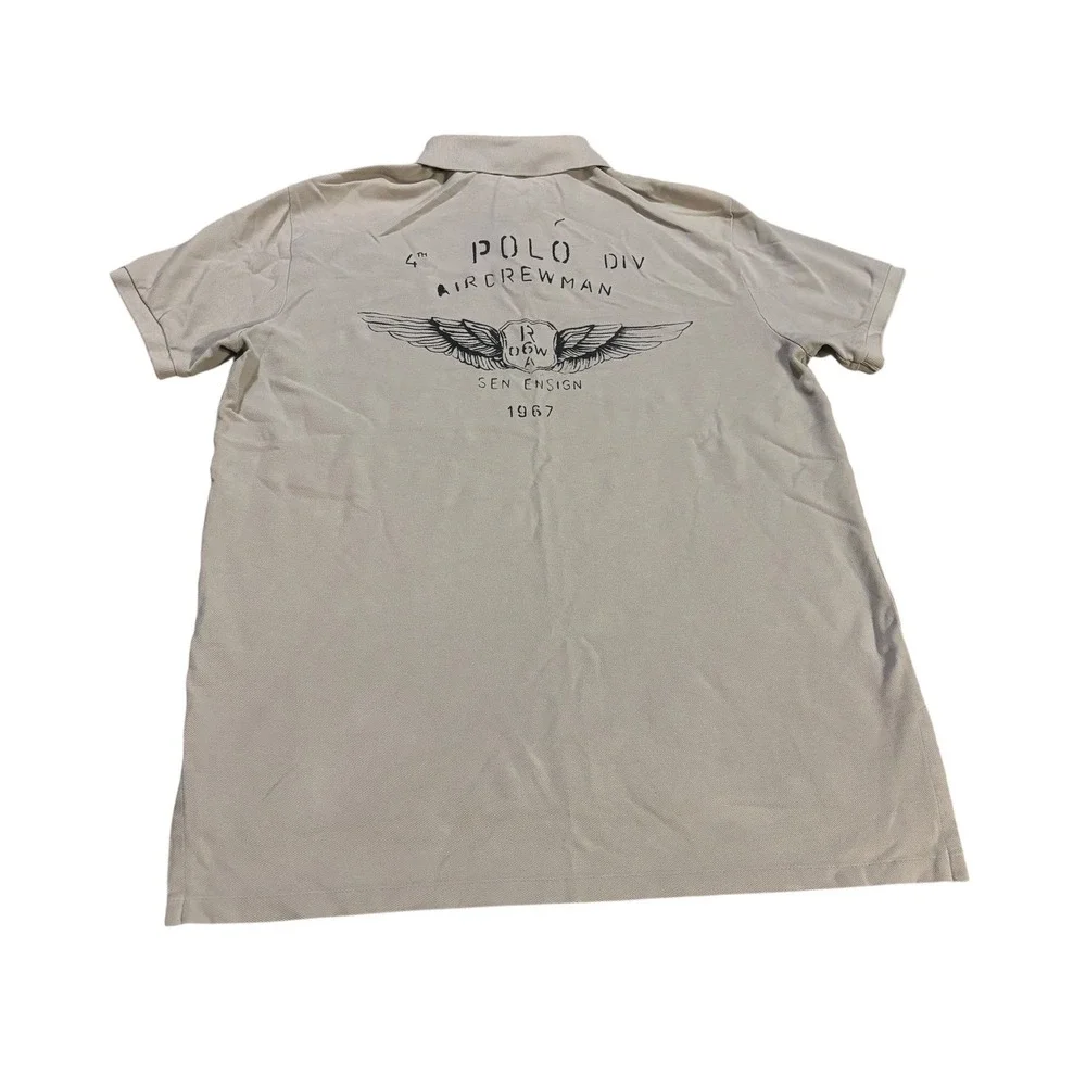 Polo Ralph Lauren Custom Fit Polo Shirt 4th‎ Div Aircrewman Mens Large
